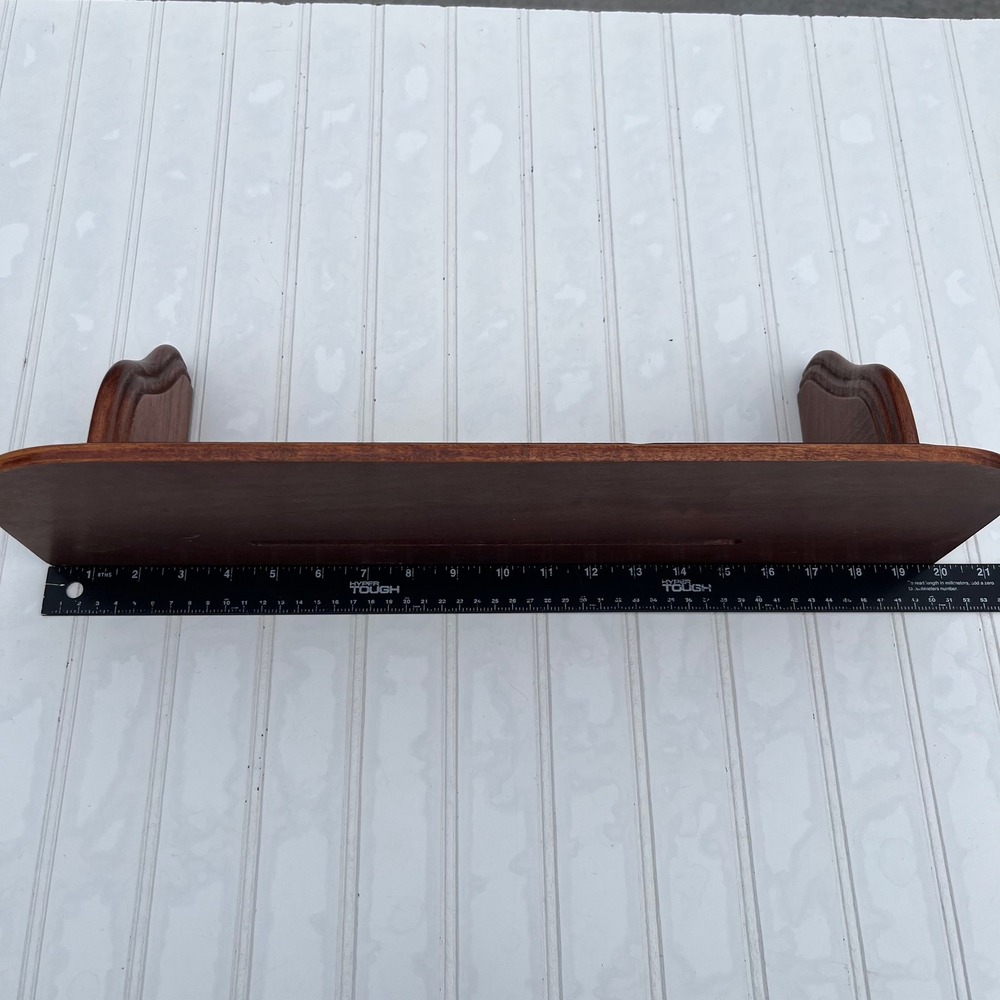 Vintage Dark Wood Floating Wall Shelf with Decorative Corbel Brackets Brown - Picture 4 of 6